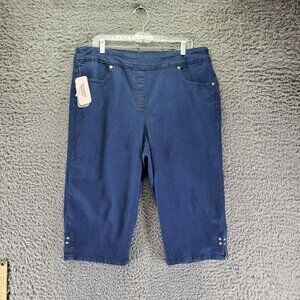 Allison Daley Jeans Womens Size 18W Dark Blue Capri Easy-Care Stretch *NWT*